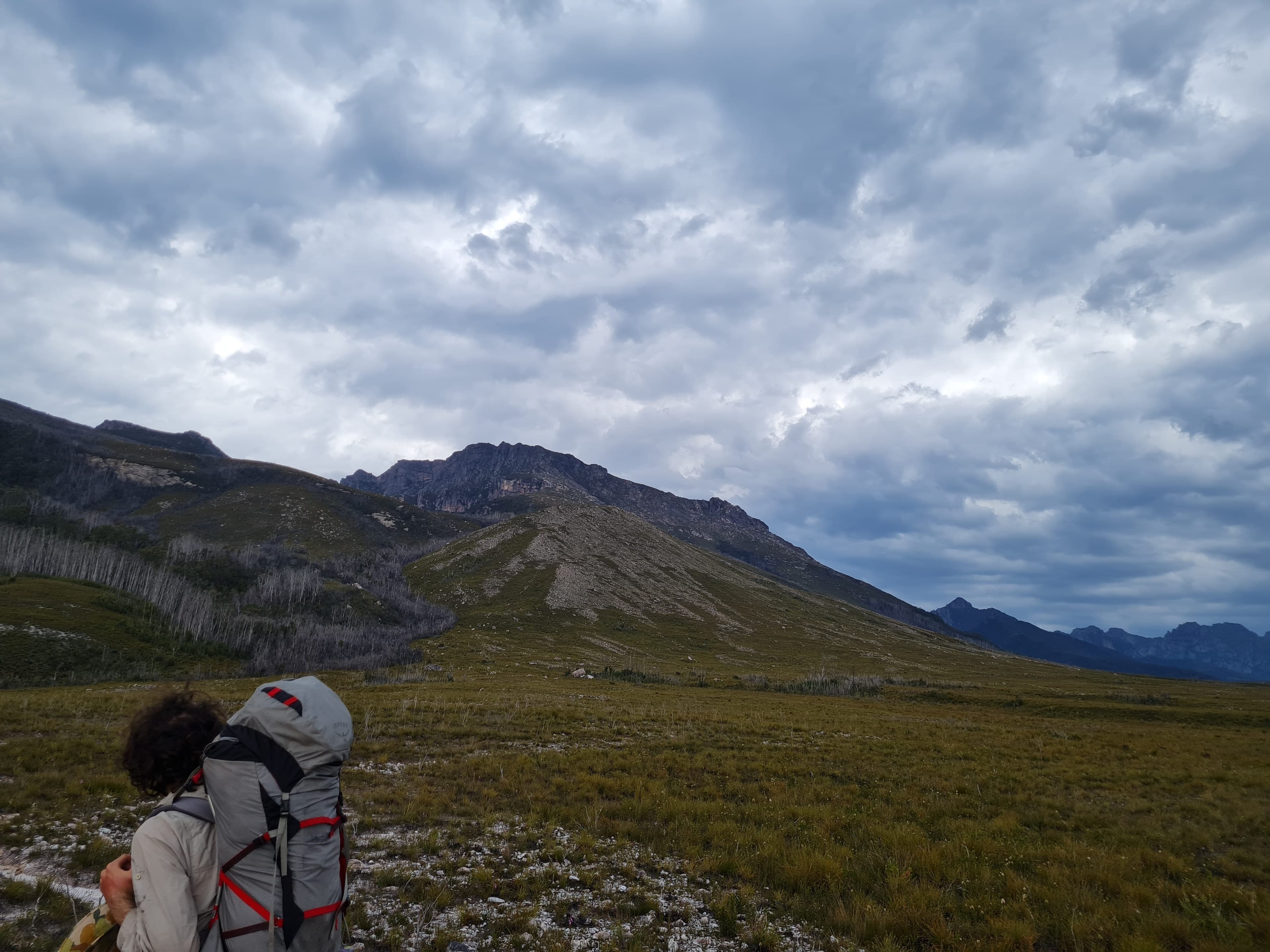 Looking back at Kappa Moraine. A huge descent.