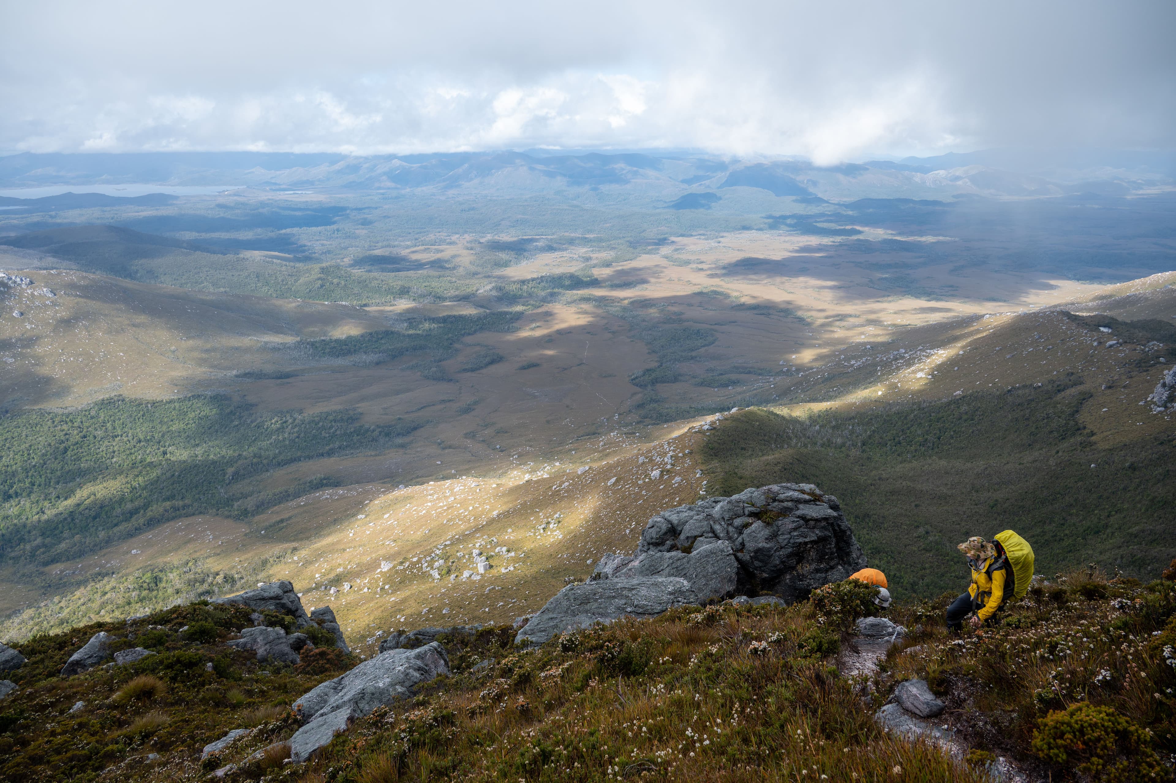 The Arthur Plains - somewhere on the climb up Alpha Moraine. Photo Credit - Craig Pearce