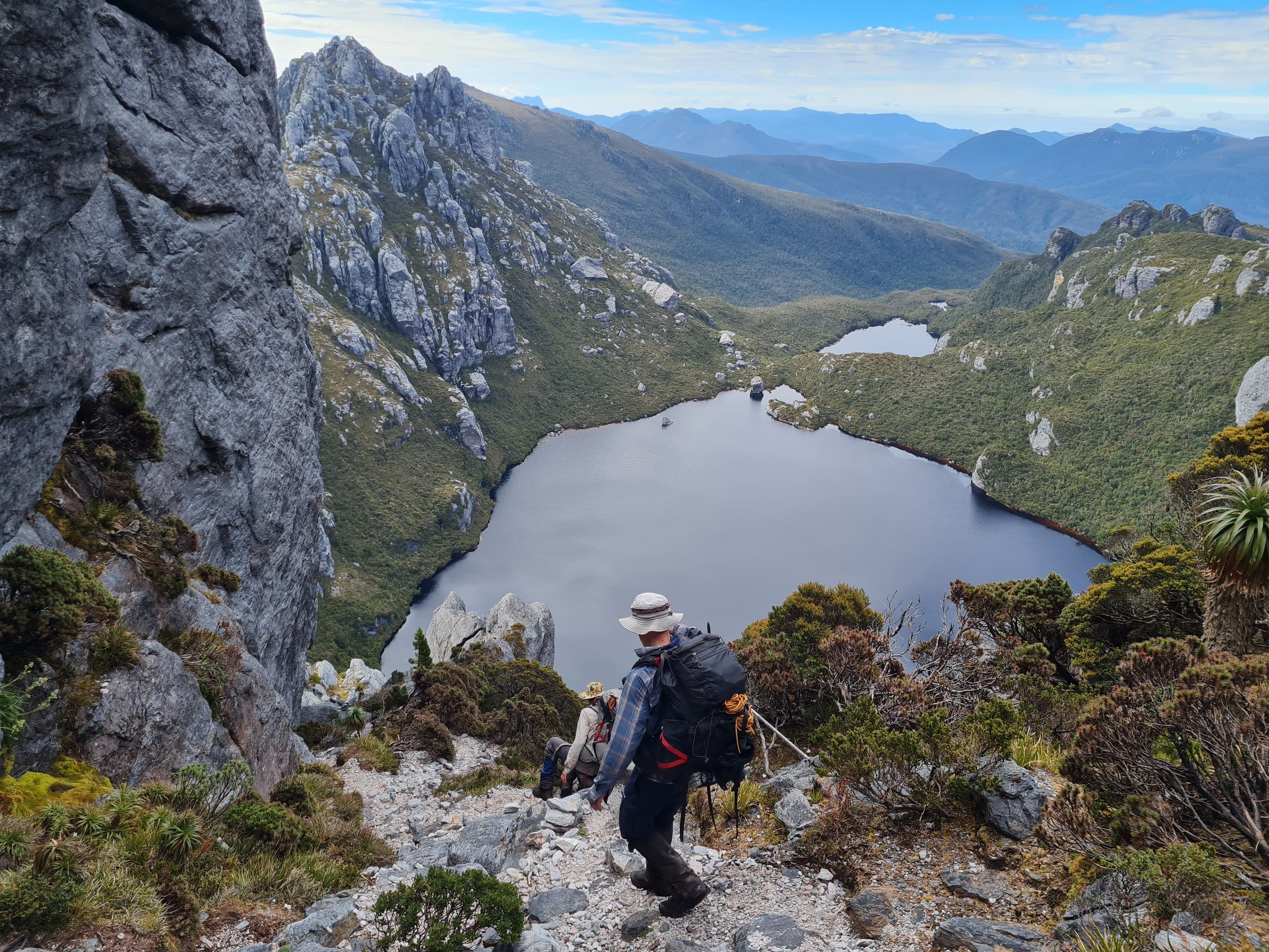 Descending Mount Pegasus, overlooking Lake Uranus. Mount Capricorn on the left. 